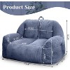Hooseng 38" Giant Bean Bag Chair for Adults, High-Density Foam Stuffed Corduory Bean Bag Sofa with Handle for Adults Reading, Gaming - 2 of 4