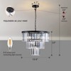 Modern Crystal Chandelier, Round Crystal Pendant Lighting, Adjustable Hanging Length Ceiling Light Fixtures For Bedroom Living Room Entryway - 3 of 4
