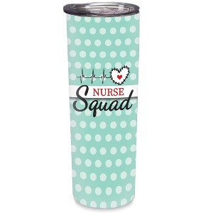 Elanze Designs Nurse Squad Teal Heartbeat 20 ounce Stainless Steel Travel Tumbler - 1 of 4