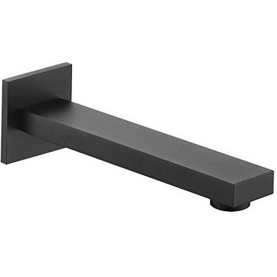 KubeBath Aqua Piazza by KubeBath 7Inch Long Tub Filler Spout With Aerator - Matte Black Finish