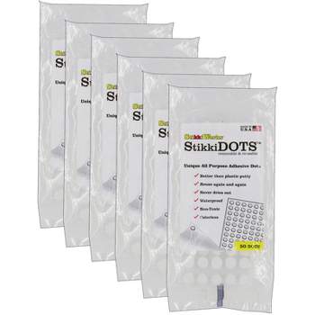StikkiWorks StikkiDOTS™, Adhesive Dots, 50 Per Pack, 6 Packs