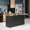 Famapy Modern Black 8 Doors Kitchen Island With Yellow Table - 3 of 4