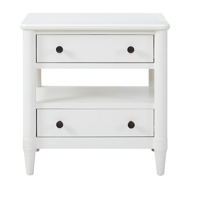 NicBex Open Nightstand with 2 Drawers Modern Bedside Table with Open Storage End Table for Bedroom, Living Room