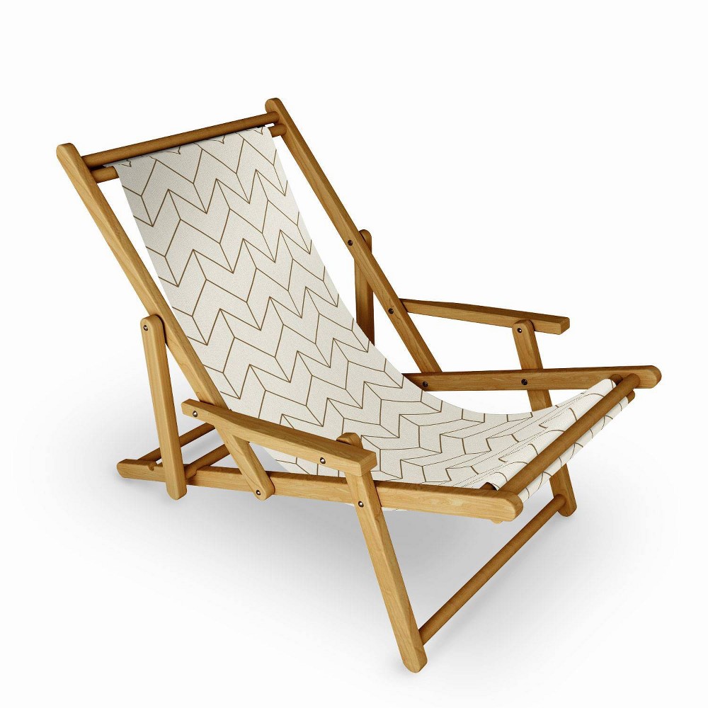 Photos - Garden Furniture June Journal Simple Linear Geometry Cream Sling Chair - Deny Designs: UV &