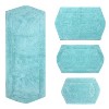 Waterford Tufted Bath Rug, Extra Soft and Absorbent, Non-Slip Bath Mats, Machine Washable bath rugs for Bathroom, 4 Pcs Set with Runner, Turquoise - 2 of 4
