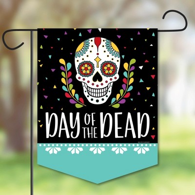 Big Dot of Happiness Day of the Dead - Outdoor Lawn and Yard Home Decorations - Sugar Skull Party Garden Flag - 12 x 15.25 inches