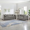 2-pieces Velvet Upholstered Sofa Set with Square Arms and Nailhead Trim, with Hidden Storage - 2 of 4