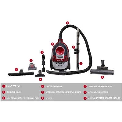 Vortex Red Bagless HEPA Canister Vacuum for Commercial Use