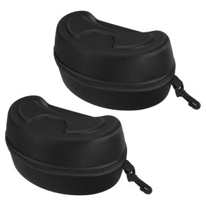 Unique Bargains EVA Shockproof Hard Snowboard Skiing Goggle Cases Black 2 Pcs - 1 of 4