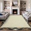 Modern Bordered Living Room Bedroom Area Rugs, Washable Soft Non Slip Throw Carpet for Dining Room, Foldable Thin Mat - 2 of 4