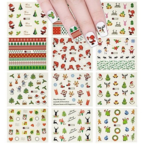 Wrapables 250+ Christmas Water Slide Nail Decals Large Christmas Water Slide Nail Art Nail Decal Sheets (12 Sheets) - image 1 of 2