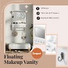 Floating Makeup Vanity with Big Mirror, Wall-Mounted Storage Vanity with Drawers, Pockets & Hooks, Space-Saving Decorative Home Organizer - 2 of 4