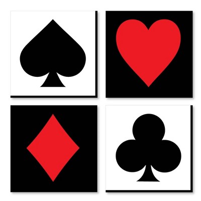 Big Dot of Happiness Las Vegas - Casino Home Decor - 11 x 11 inches Wall Art - Set of 4 Prints for a Game Room