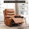 360 Swivel Rocker Chair Small Rocking Recliner, Upholstered Fabric Glider Nursery Chair with Side Pockets with Cup Holder, Massage and Heat Recliner - 2 of 4