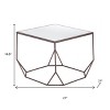 HomeRoots Set of Two Silver and Bronze Mirrored Glass and Steel Square Abstract Bunching Coffee Tables - 3 of 4