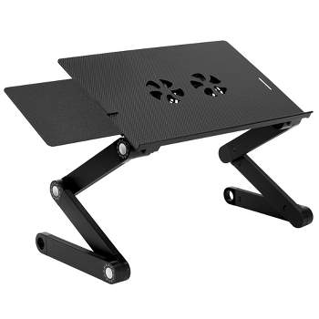 Mount-It! Lightweight Adjustable Laptop Stand with Built-in Cooling Fans and Mouse Pad Tray | Ergonomic & Portable Laptop Stand For Bed, Couch & Table