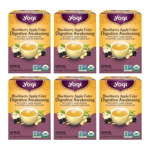 Yogi Tea Blackberry Apple Cider Digestive Awakening Tea - 16 Tea Bags per Pack (6 Packs) - 1 of 4