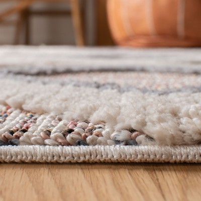 Marrakesh Grey and Multi Synthetic Square Area Rug