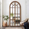 Wooakway 71"H 31"W Arch Solid Wood Accent Mirror Rustic Full Length Mirror for Living Room Bedroom Entryway - 2 of 4