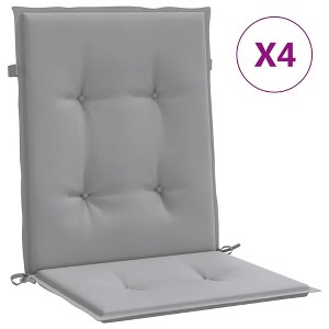 vidaXL Oxford Fabric Garden Chair Cushions Low Back in Gray - Set of 4-39.4"x19.7"x1.2" – Suitable for Outdoor Use - Foam Fiber Filling - 1 of 4