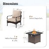 Captiva Designs 4pc Extra Large Metal and Rattan Outdoor Patio Fire Pit Set with Armchairs - 2 of 4