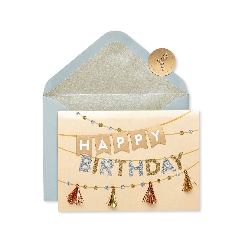 Conventional Birthday Cards Metallic Tassel Banners - PAPYRUS, 1 of 7
