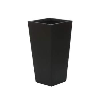 LuxenHome Square Tapered 24.2" Tall Planter Black