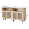Parrot Uncle 56 in. Beige Farmhouse TV Stand with Storage TV Table Top - 3 of 4