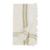 Saro Lifestyle Trendy Fringed Stripe Napkin (Set of 4), Beige, 20"x20" - 2 of 3
