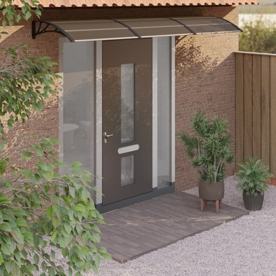 vidaXL Door Canopy Black 118.1 in.x31.5 in. Polycarbonate