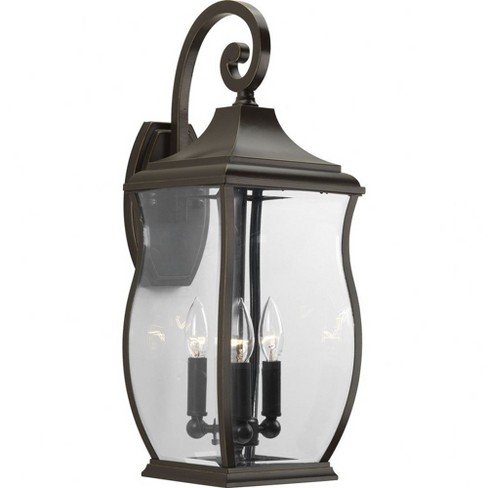 Progress Lighting Township 3-Light Outdoor Wall Lantern, Oil Rubbed Bronze, Clear Beveled Glass - image 1 of 2