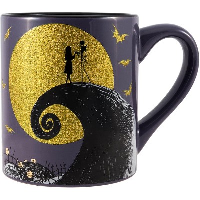 Silver Buffalo Nightmare Before Christmas 14oz Glitter Ceramic Mug