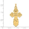 Black Bow Jewelry 14k Yellow Gold Hollow Eastern Orthodox Cross Pendant, 22 x 40mm - 4 of 4