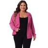 Agnes Orinda Women's Plus Size Denim Hood Layered Drawstring Fall Winter Button Pockets Jean Jackets - 2 of 4