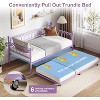 Twin Size Daybed with Trundle,Sofa Bed Frame with Charging Station and LED Lights,Heavy Duty Metal Bed Frame,for Small Spaces, Living Room,Bedroom - 4 of 4