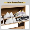 KTMBDW Rattan Shoe Cabinet with 4 Flip Drawers, Narrow Hidden Shoe Storage Cabinet, Freestanding Shoe Rack Organizer for Entryway, Hallway,Living Room - 3 of 4