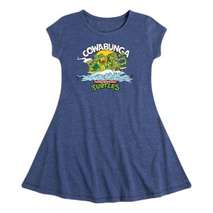 Girls' - Teenage Mutant Ninja Turtles - Cowabunga Fit & Flair Cap Sleeve Dress - 1 of 2