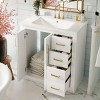 30" Freestanding Bathroom Vanity with Ceramic Sink and 3 Drawers,Solid Wood Storage Cabinet for Small Spaces-The Pop Home - 3 of 4