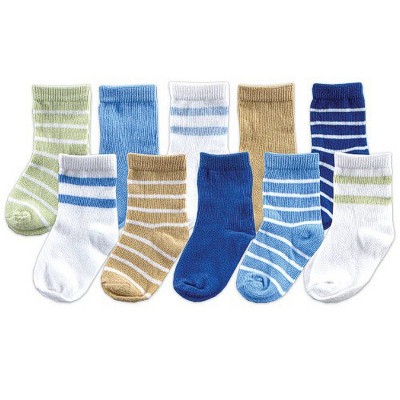 Luvable Friends Baby Boy Socks Giftset, Blue Boy, 0-9 Months