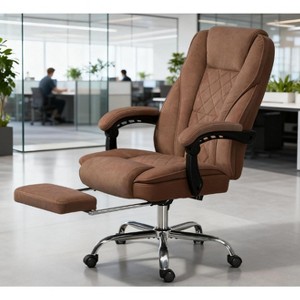 Heated Reclining Massage Office Chair with Footrest, Adjustable Height & Padded Seat for Home or Work-3irtyhousy - 1 of 4