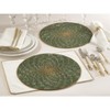 Saro Lifestyle Beaded Design Placemat, 15" Round, Teal (Set of 4) - 2 of 3
