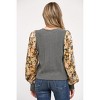 Women's Contrast Printed Puff Sleeve Sweater - Fate by LFD - 3 of 4