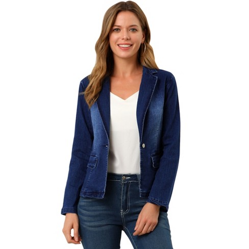 Womens 2024 denim blazer