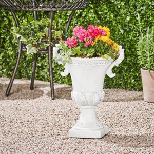 Okak Elegent Chalice Plant Pots with 2 Relief Handles, Flower Pots with Square Base, Succulent Pots for Flowers and Herbs - 1 of 4
