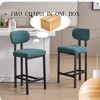 SKRAN 26" Modern Upholstered Fabric Counter Height Barstools Set of 2, With Backrest, Metal Legs for Dining Room, Living Room, Pub - 2 of 4