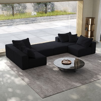NicBex Couches for Living Room 162" Cloud Sofa Sectional Sofa Couch Set L Shaped Free Combination Sofa Couch With 6 Pillows