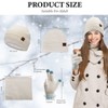 Mysuntown Winter Hat Scarf and Touch Screen Gloves 3-Piece Set, Cold Weather Knit Fleece Lined Warm Unisex Sets - 2 of 4