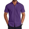COOFANDY Mens Button Down Shirts Short Sleeve Casual Shirt Summer Untucked Dress Shirts - 3 of 4