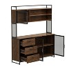 FUFU&GAGA Brown Kitchen Cabinet Pantry with Sleek Design & Ample Storage - 4 of 4