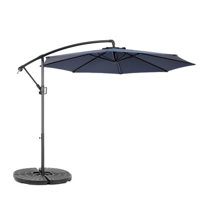 VisioGear Patio Umbrellas, Outdoor Umbrella with Adjustable Tilt, 8 Ribs Market Umbrella with Polyester Shade, Blue, 115.75"*98.43"*115.75"